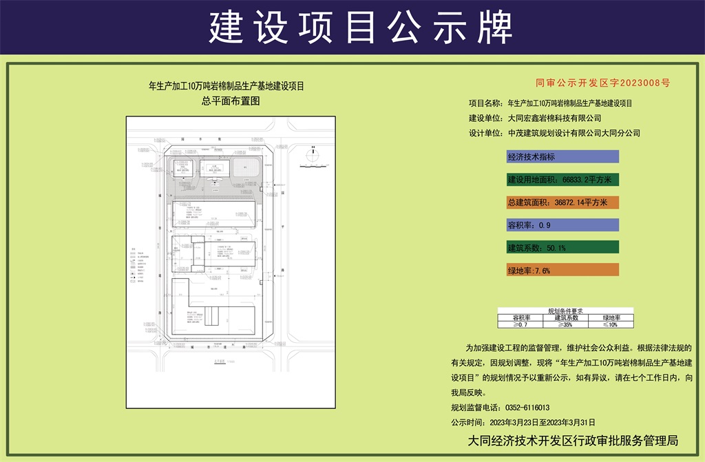年生产加工10万吨岩棉制品生产基地建设项目规划公示_看图王